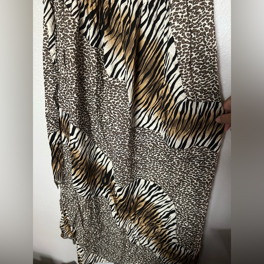 Y2K west side design zebra/cheetah print maxi sundress - Picture 2 of 7
